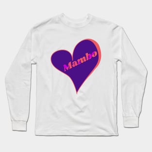 Mambo Retro Heart in purple, hot pink colors Long Sleeve T-Shirt